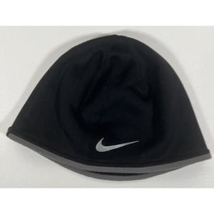 Mens Nike Reversible Therma-Fit Beanie Cap Running Black Grey